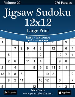 Front cover_Jigsaw Sudoku 12x12 Large Print - Easy to Extreme - Volume 20 - 276 Puzzles