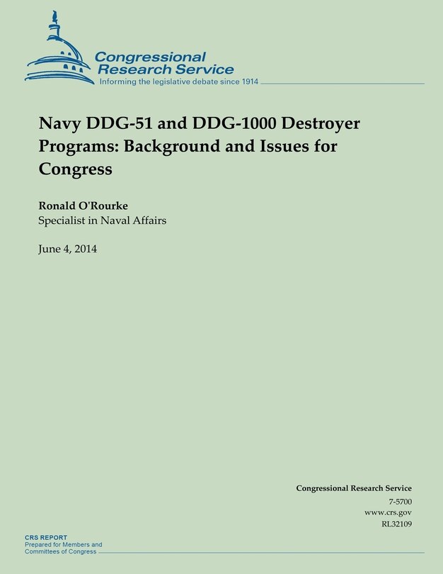 Front cover_Navy DDG-51 and DDG-1000 Destroyer Programs