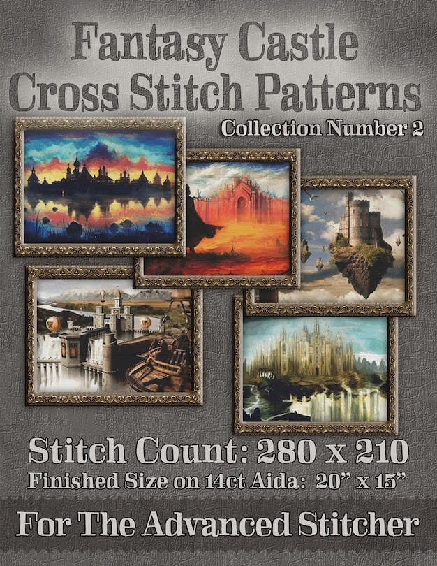 Front cover_Fantasy Castle Cross Stitch Patterns