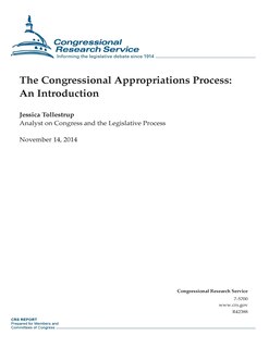Front cover_The Congressional Appropriations Process