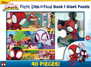 Front cover_Disney Junior Marvel Spidey and His Amazing Friends: First Look and Find Book & Giant Puzzle