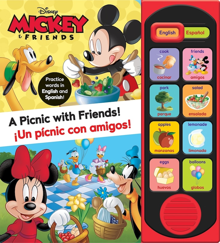 Front cover_Disney Mickey & Friends: A Picnic with Friends! English and Spanish Sound Book