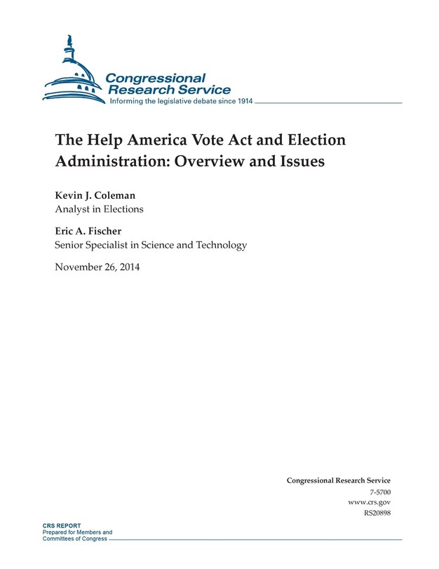Front cover_The Help America Vote Act and Election Administration