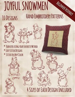 Front cover_Joyful Snowmen Hand Embroidery Patterns