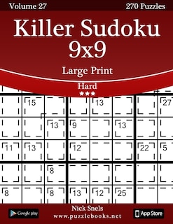 Couverture_Killer Sudoku 9x9 Large Print - Hard - Volume 27 - 270 Logic Puzzles