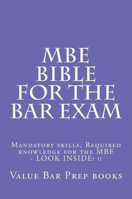 Couverture_MBE Bible For The Bar Exam