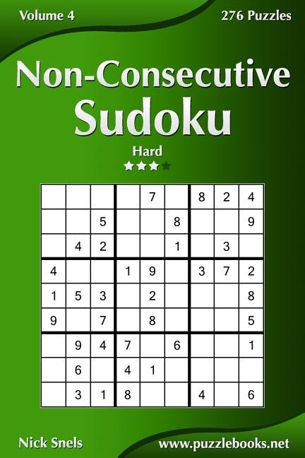 Front cover_Non-Consecutive Sudoku - Hard - Volume 4 - 276 Logic Puzzles