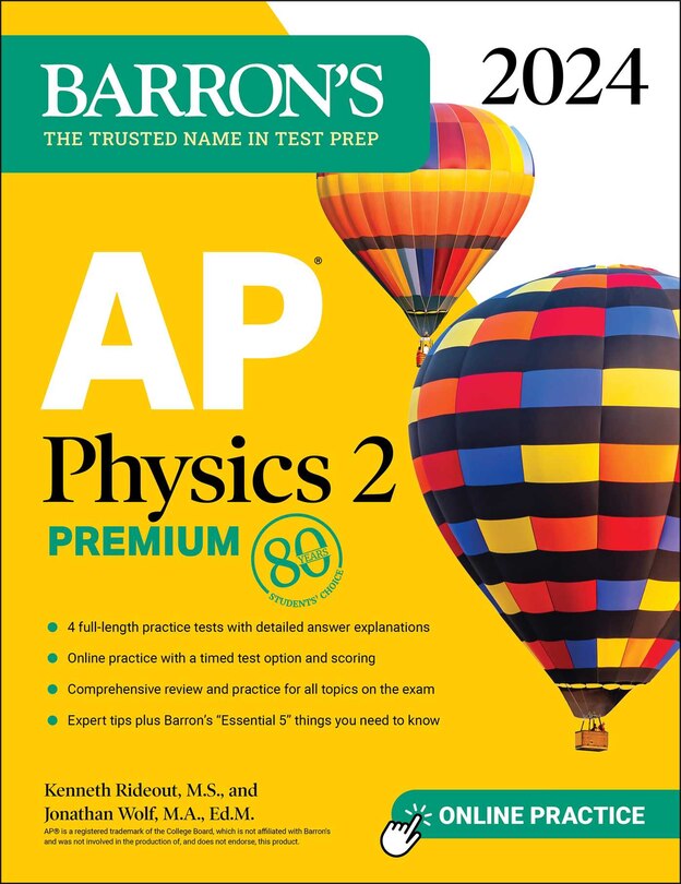 Front cover_AP Physics 2 Premium, 2024: 4 Practice Tests + Comprehensive Review + Online Practice