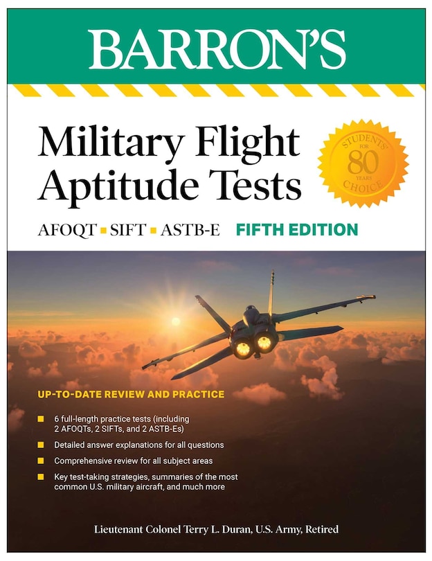 Front cover_Military Flight Aptitude Tests, Fifth Edition: 6 Practice Tests + Comprehensive Review