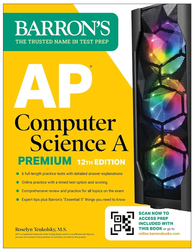 Front cover_AP Computer Science A Premium, 12th Edition: Prep Book with 6 Practice Tests + Comprehensive Review + Online Practice