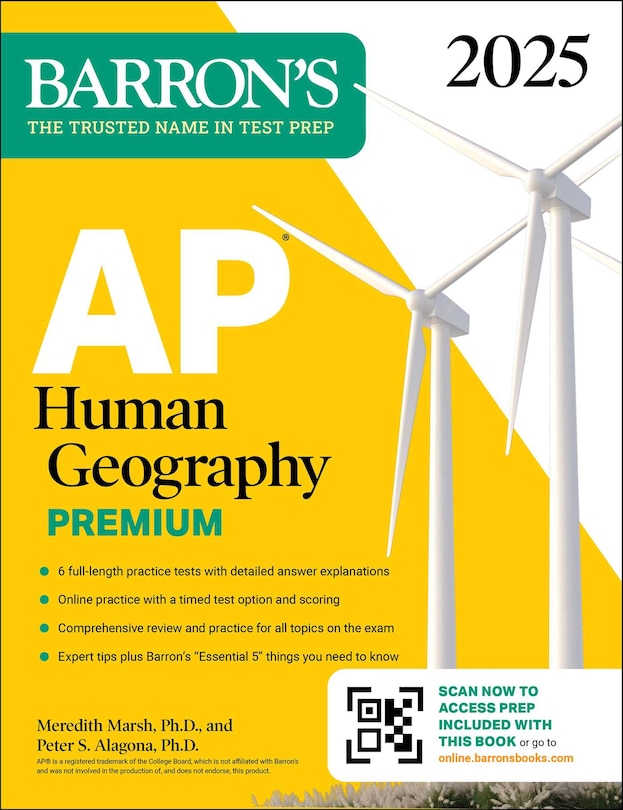 Front cover_AP Human Geography Premium, 2025: Prep Book with 6 Practice Tests + Comprehensive Review + Online Practice