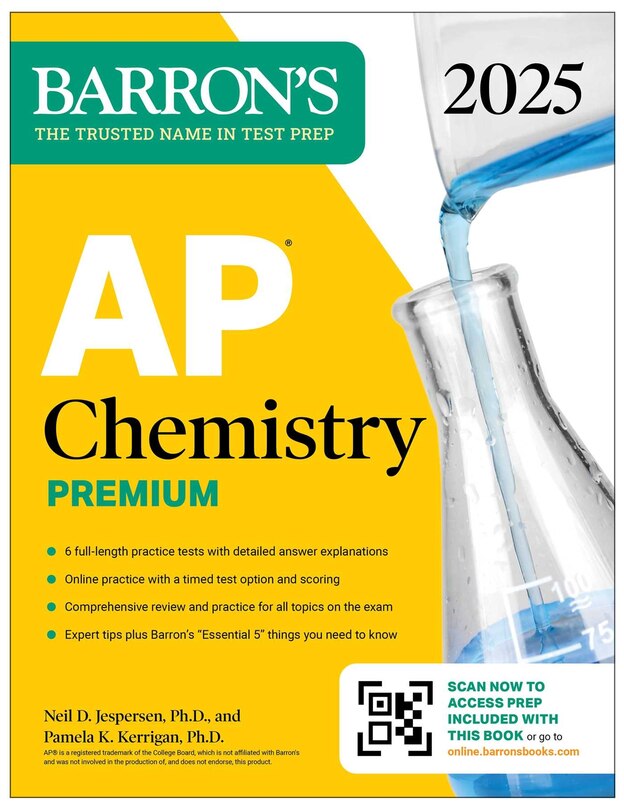 AP Chemistry Premium, 2025: 6 Practice Tests + Comprehensive Review + Online Practice