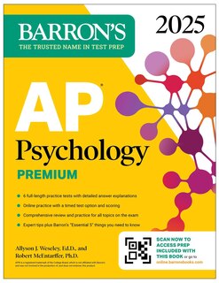 Couverture_AP Psychology Premium, 2025: Prep Book for the New 2025 Exam with 3 Practice Tests + Comprehensive Review + Online Practice