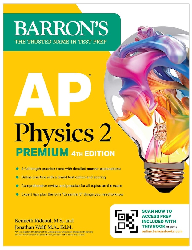 Front cover_AP Physics 2 Premium, Fourth Edition: Prep Book with 4 Practice Tests + Comprehensive Review + Online Practice (2025)