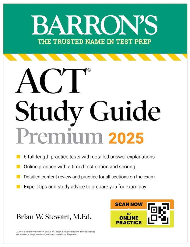 Couverture_ACT Study Guide Premium, 2025: 6 Practice Tests + Comprehensive Review + Online Practice