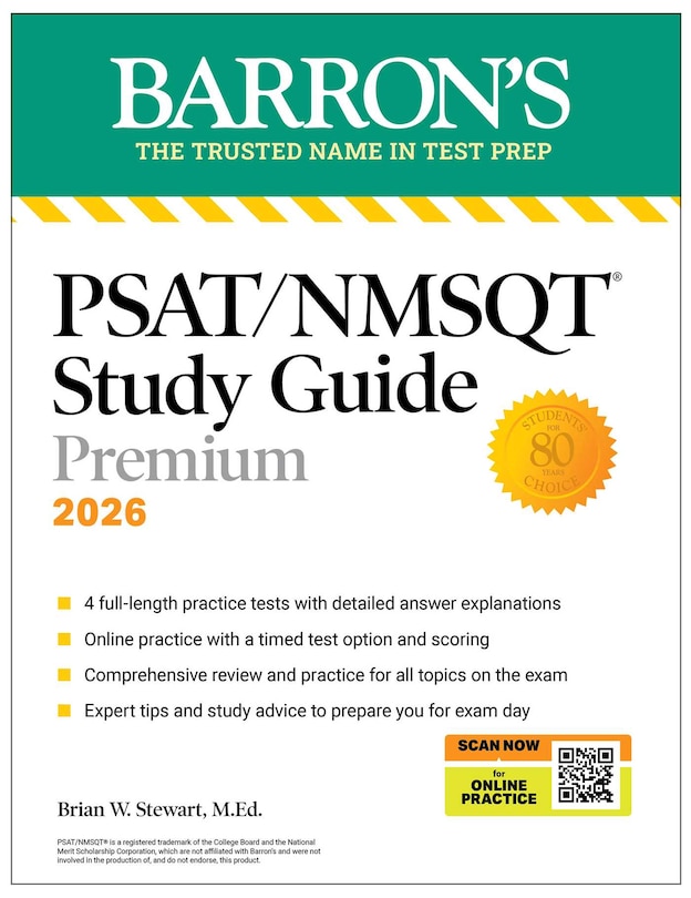 Couverture_PSAT/NMSQT Premium Study Guide, 2026: 2 Practice Tests + Comprehensive Review+ 200 Online Drills