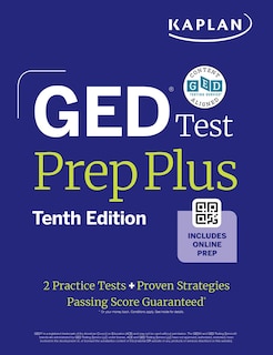 Front cover_GED Test Prep Plus, Tenth Edition (2026): Includes a Diagnostic Pretest, 2 Full Length Practice Tests, 1000+ Practice Questions, and 60+ Online Videos
