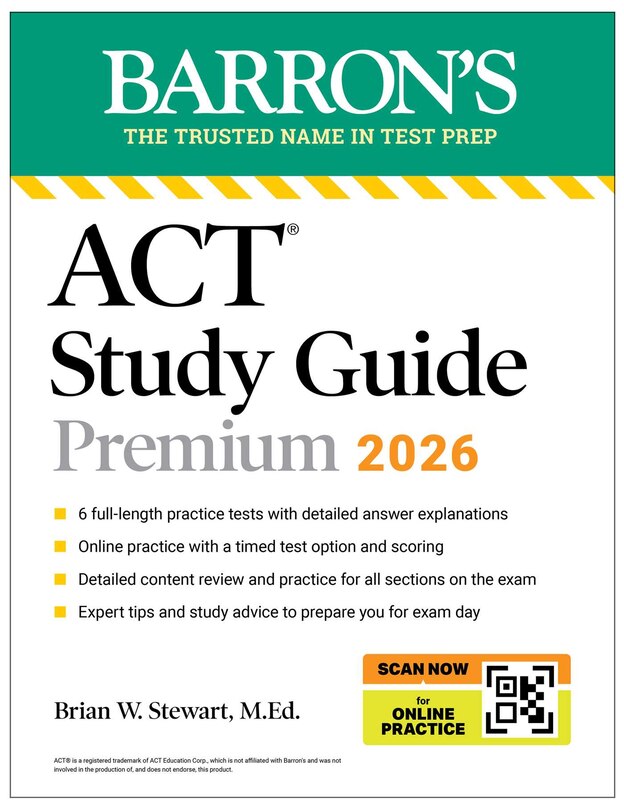 Couverture_ACT Study Guide Premium, 2026: 6 Practice Tests + Comprehensive Review + Online Practice