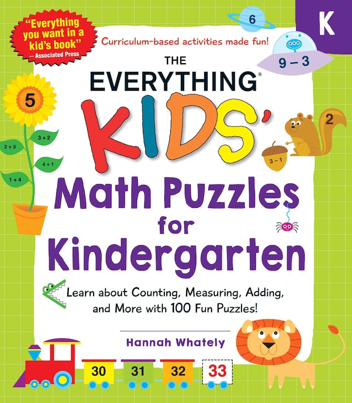 Front cover_The Everything Kids' Math Puzzles for Kindergarten