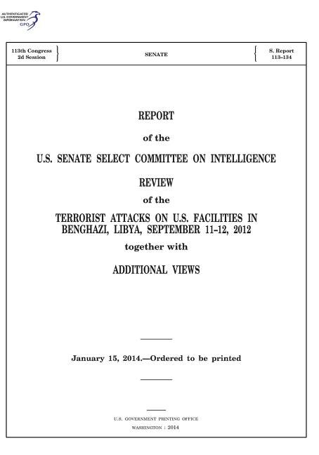 Front cover_REPORT of the U.S. SENATE SELECT COMMITTEE ON INTELLIGENCE