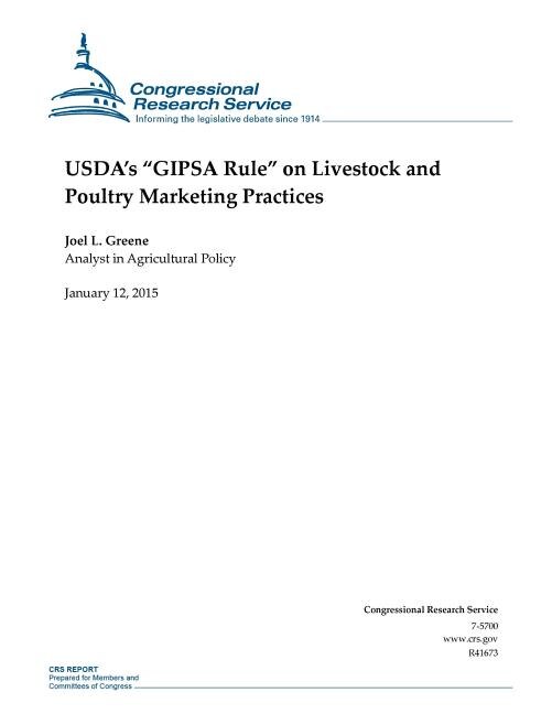 Couverture_USDA's GIPSA Rule on Livestock and Poultry Marketing Practices
