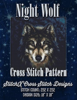 Night Wolf Cross Stitch Pattern