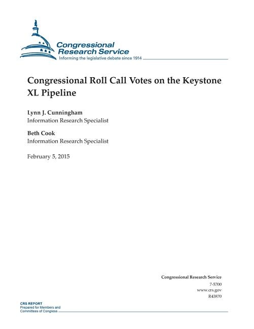Front cover_Congressional Roll Call Votes on the Keystone XL Pipeline