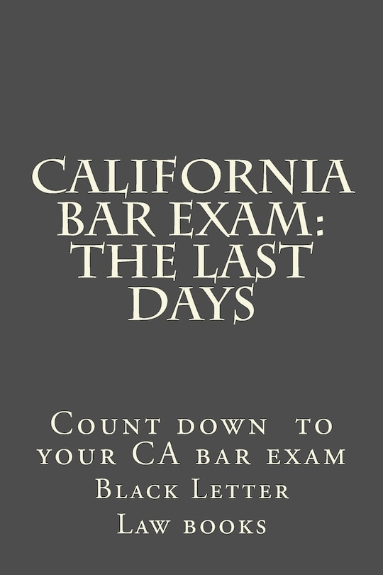 Front cover_California Bar Exam