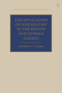 Front cover_The Application of Foreign Law in the British and German Courts