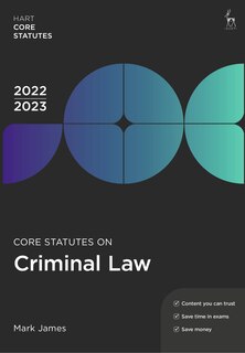 Couverture_Core Statutes on Criminal Law 2022-23