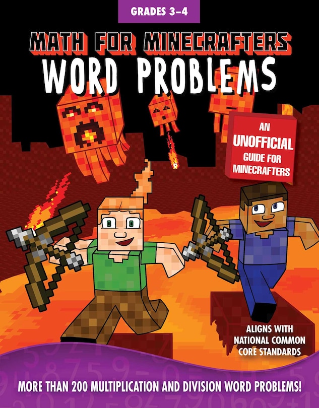 Front cover_Math For Minecrafters Word Problems: Grades 3-4