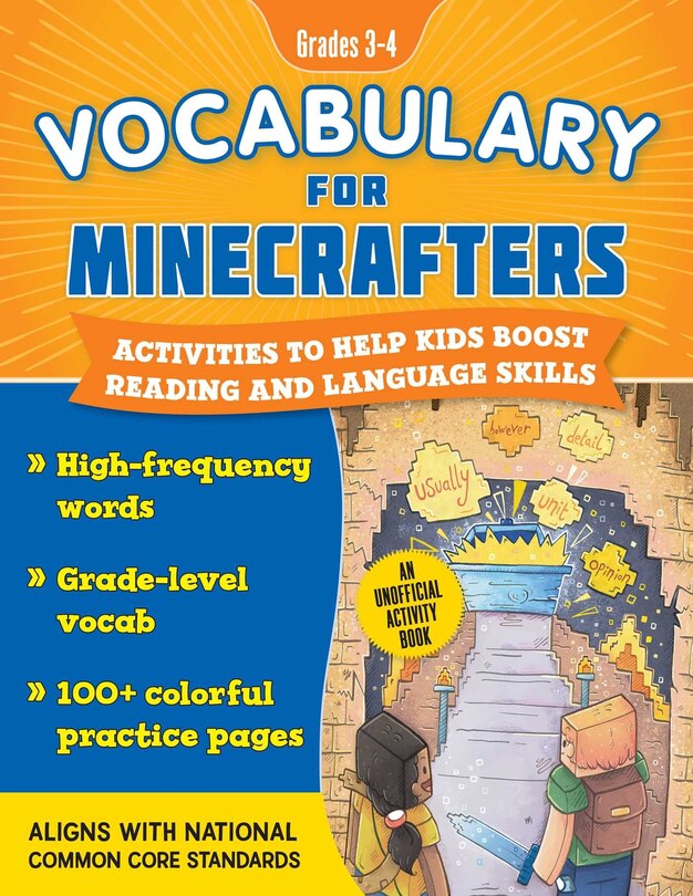 Front cover_Vocabulary for Minecrafters: Grades 3–4
