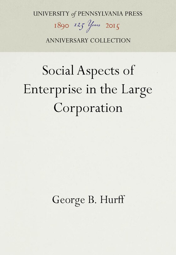 Couverture_Social Aspects of Enterprise in the Large Corporation
