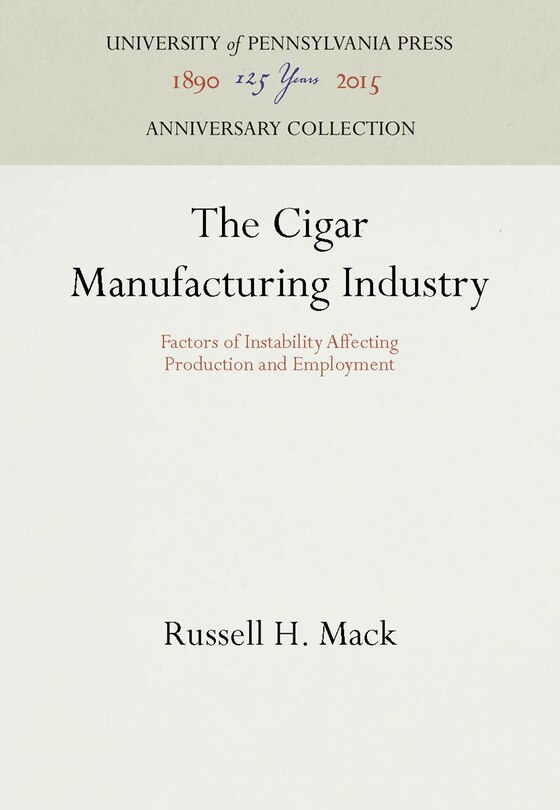 Front cover_The Cigar Manufacturing Industry