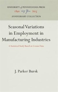 Front cover_Seasonal Variations in Employment in Manufacturing Industries
