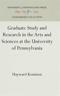 Front cover_Graduate Study and Research in the Arts and Sciences at the University of Pennsylvania