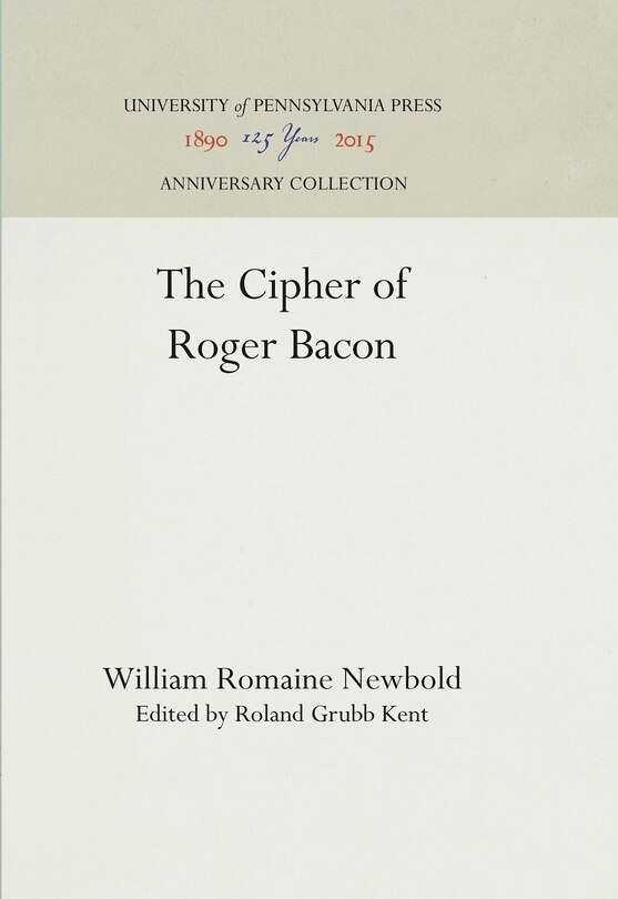 Couverture_The Cipher of Roger Bacon