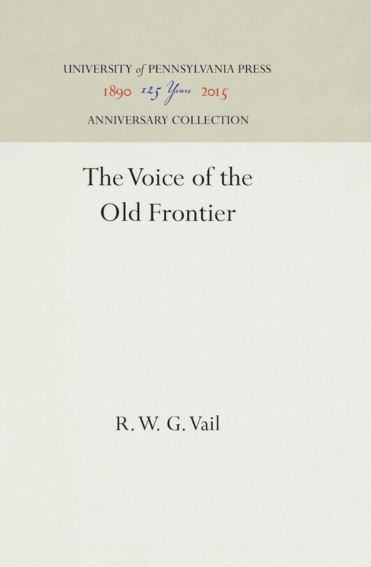 Front cover_The Voice of the Old Frontier