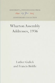 Front cover_Wharton Assembly Addresses, 1936