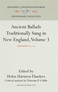 Front cover_Ancient Ballads Traditionally Sung in New England, Volume 3
