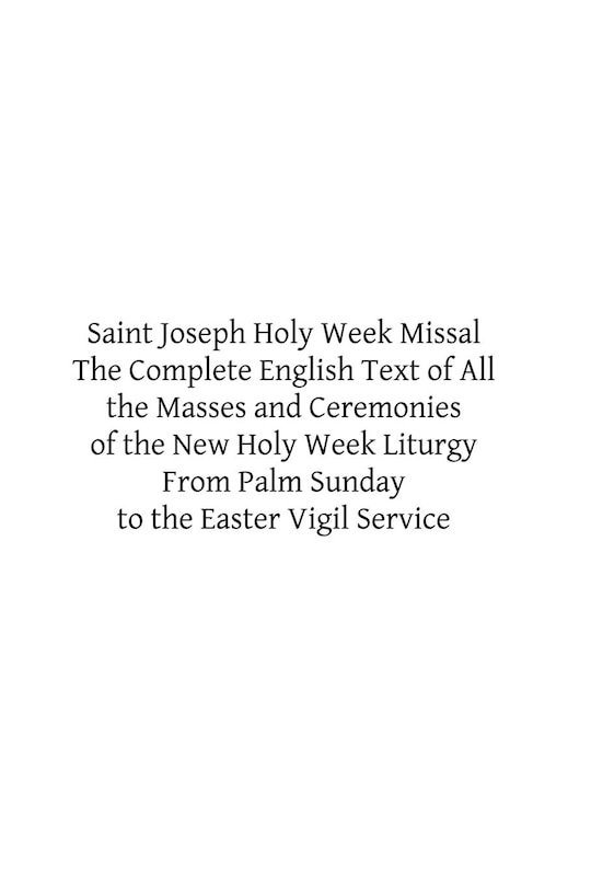 Front cover_Saint Joseph Holy Week Missal
