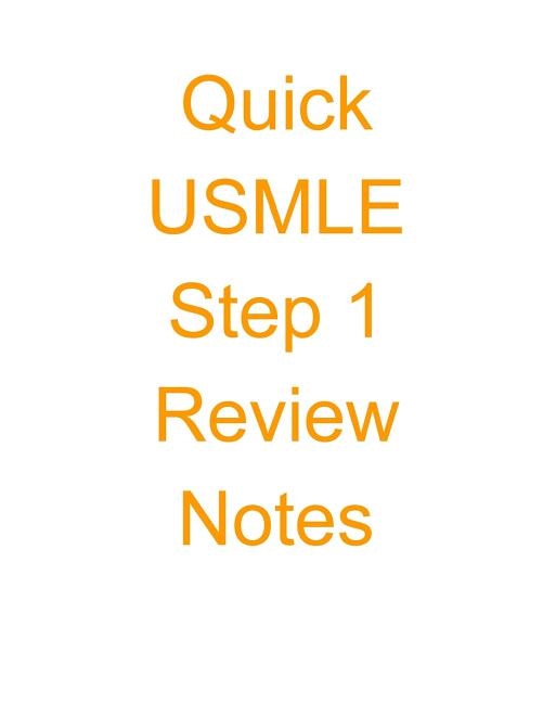 Front cover_Quick USMLE Step 1 Review Notes