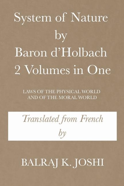 Couverture_System of Nature by Baron d'Holbach 2 Volumes in One