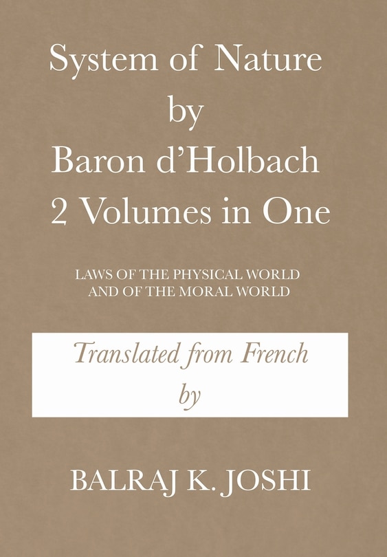 Couverture_System of Nature by Baron d'Holbach 2 Volumes in One