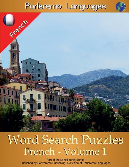 Front cover_Parleremo Languages Word Search Puzzles French - Volume 1