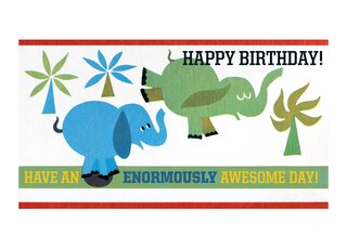 Front cover_Hopping Elephants - Birthday Greeting Card