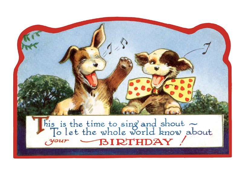 Front cover_Singing Dogs - Birthday Greeting Card