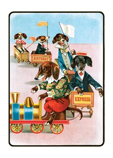 Couverture_Dachshunds on a Train - Birthday Greeting Card