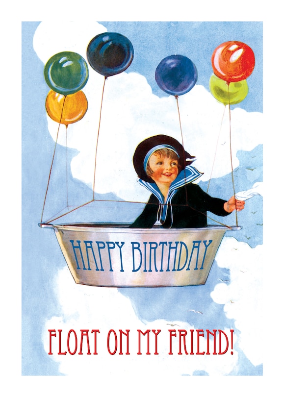 Couverture_Boy Lifted by Balloons - Birthday Greeting Card