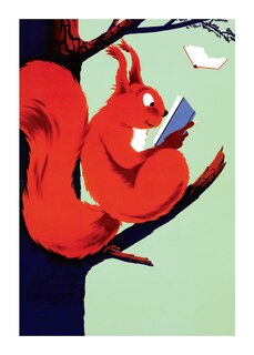 Squirrel Reading - Books and Readers Greeting Card